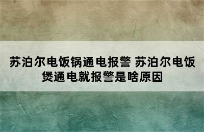 苏泊尔电饭锅通电报警 苏泊尔电饭煲通电就报警是啥原因